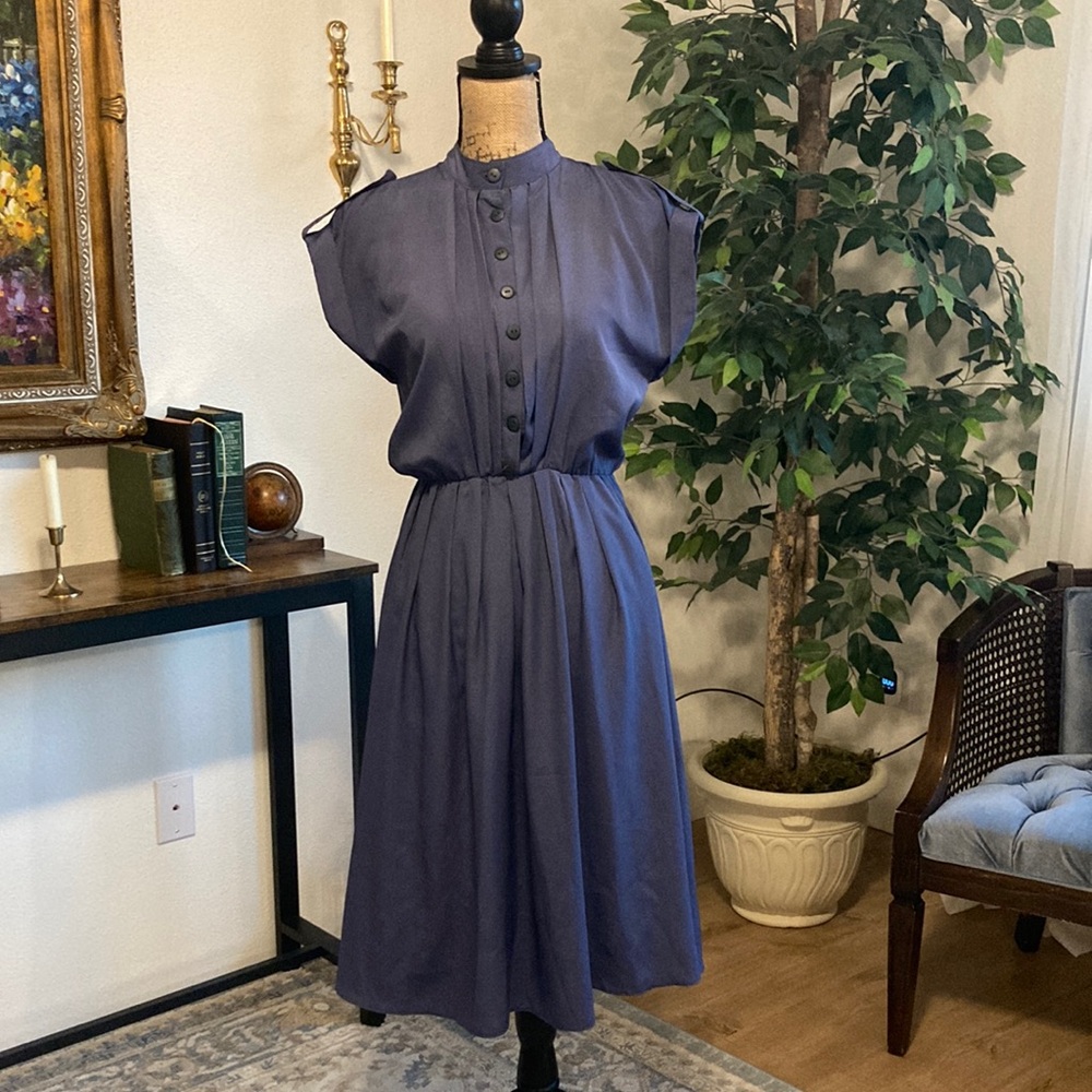 Custom made Royal blue elegant midi dress, size 6 US